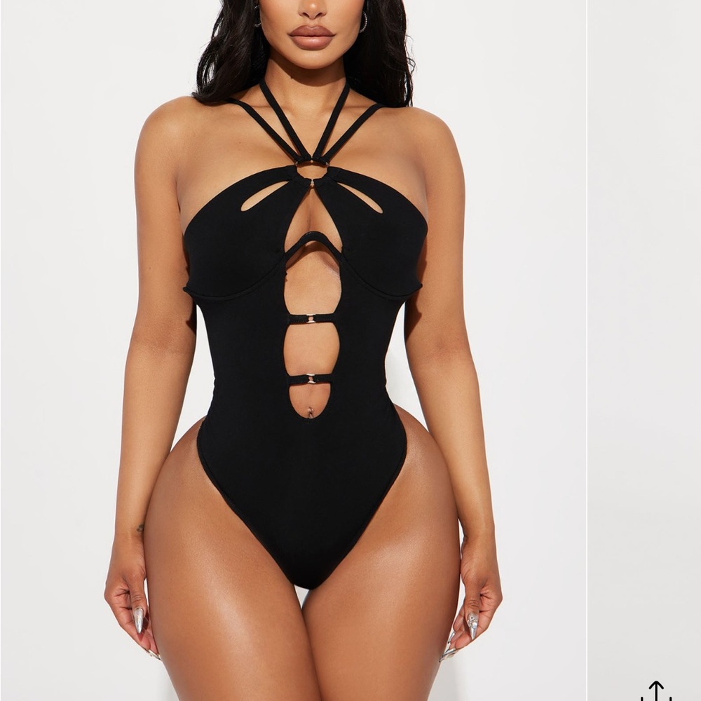 Black Strappy Cutout bodysuit